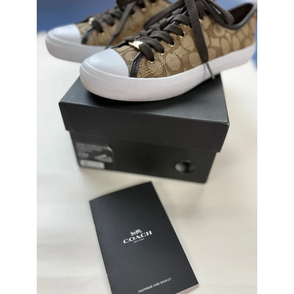 Coach Empire Signature Canvas Sneakers Brown Canvas Sz 8.5